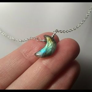 ☆ LABRADORITE MOON & 925SS NECKLACE ☆